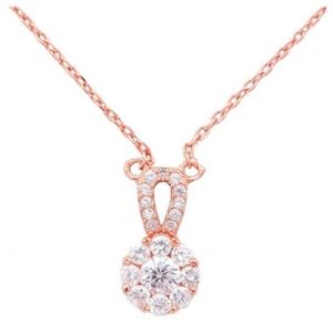 1.5CT Rose Gold Plated CZ Solitaire Drop Dangle